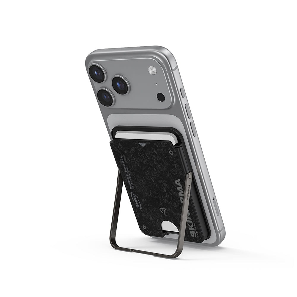 Skinarma Metal Tasarımlı 2 Hazneli Vektor Serisi Manyetik M-Safe Uyumlu RFID Engelleyici Standlı Kartlık