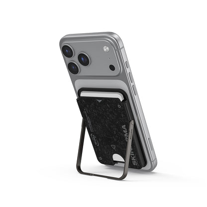 Skinarma Metal Tasarımlı 2 Hazneli Vektor Serisi Manyetik M-Safe Uyumlu RFID Engelleyici Standlı Kartlık