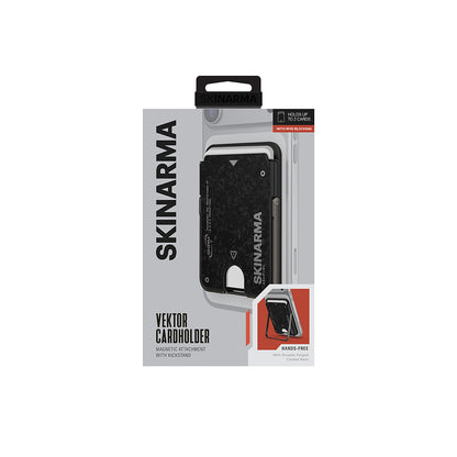 Skinarma Metal Tasarımlı 2 Hazneli Vektor Serisi Manyetik M-Safe Uyumlu RFID Engelleyici Standlı Kartlık
