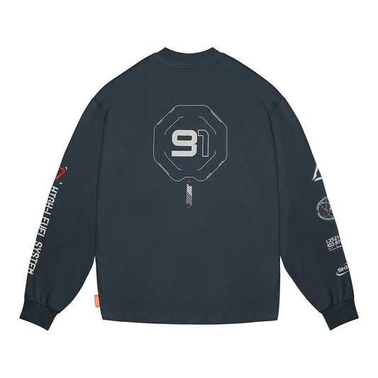 Skinarma Neptune Uzun Kollu Oversize Unisex Bisiklet Yaka Lacivert Sweatshirt