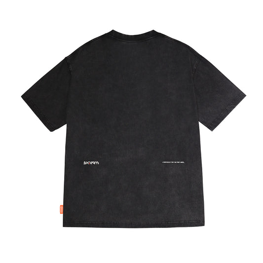 Skinarma Sonar Kısa Kollu Oversize Unisex Bisiklet Yaka Siyah Tişört