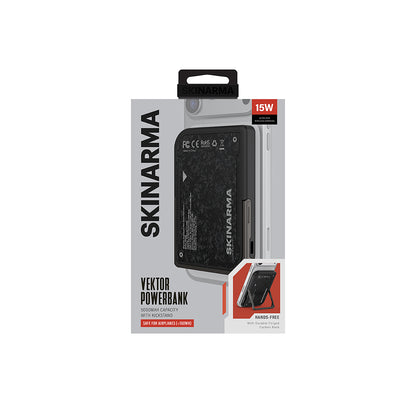 Skinarma Vektor Mag-Şarj Uyumlu Kablosuz ve PD Hızlı Şarj Özellikli Metal Standlı Taşınabilir Powerbank 15W 5000mAh